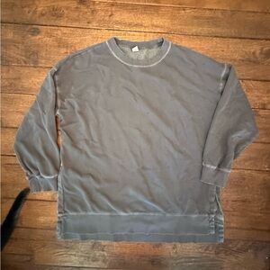 Navy Blue Oversized Boyfriend Tunic Sweatshirt